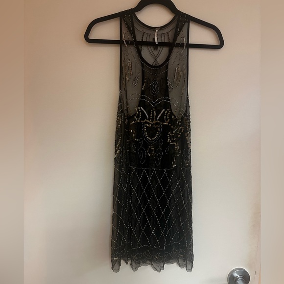 Free People Black and Gold Slip Dress Size S - Picture 4 of 4